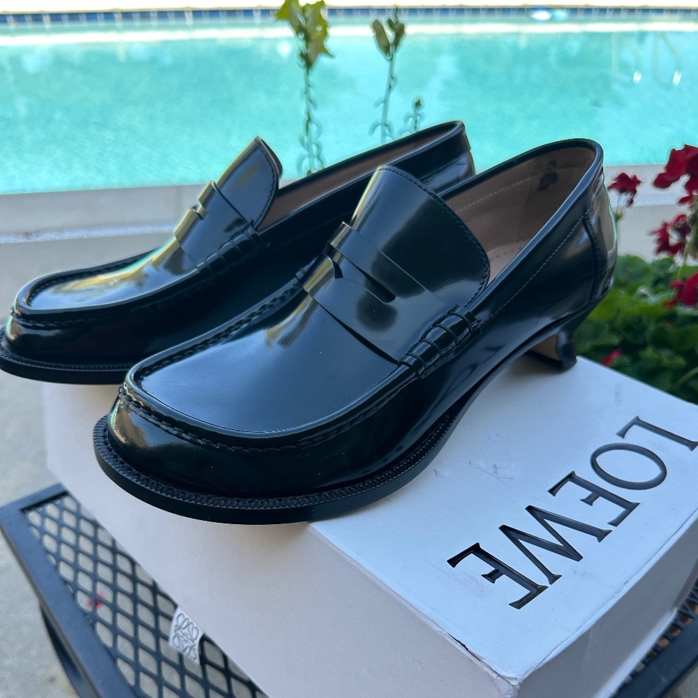 Loewe Black Patent Leather Loafers